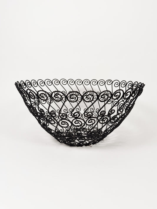 Vintage Black Wire Bowl