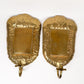 Vintage Hammered Brass Sconce Pair