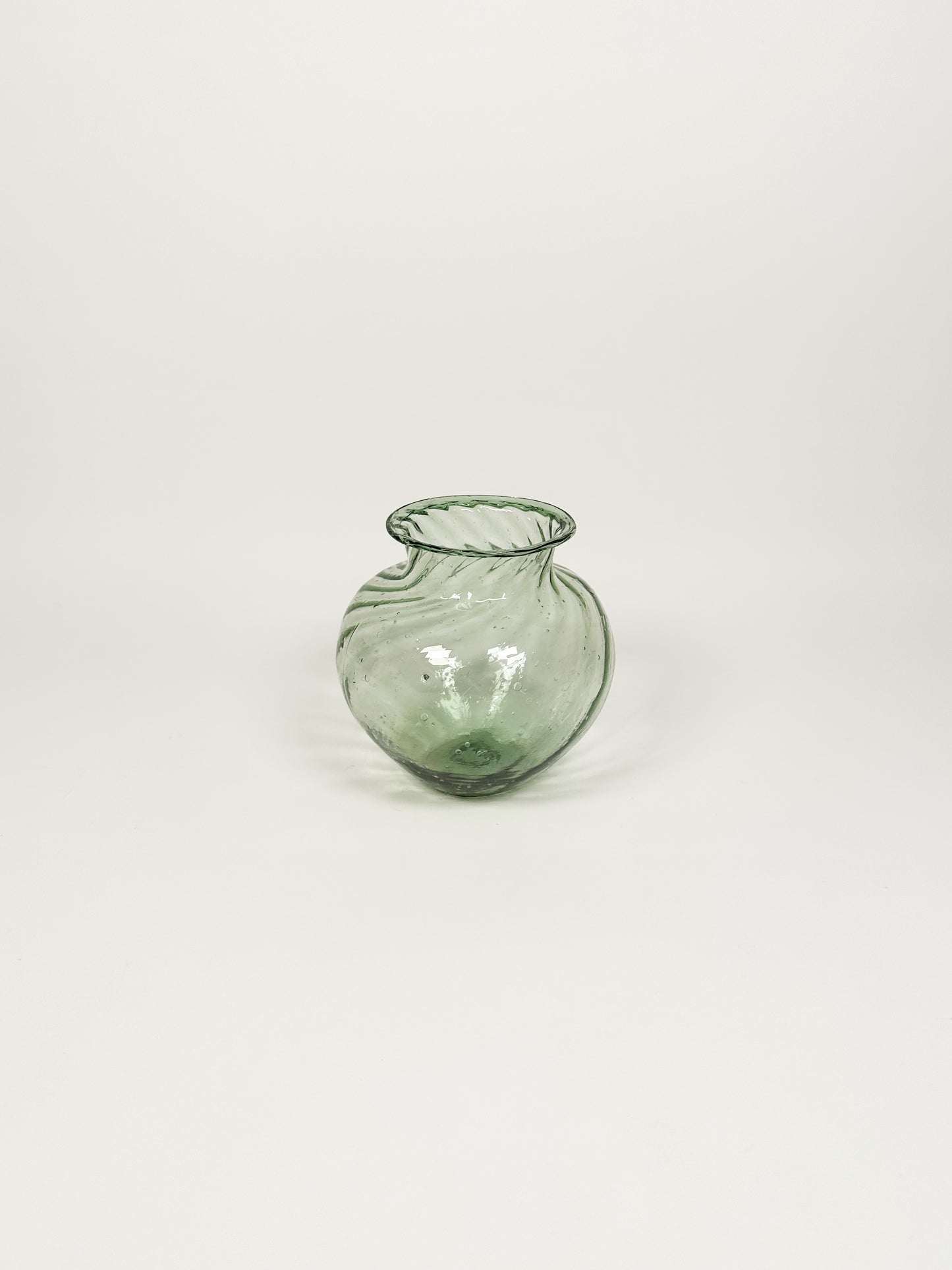 Hand Blown Green Glass Vase