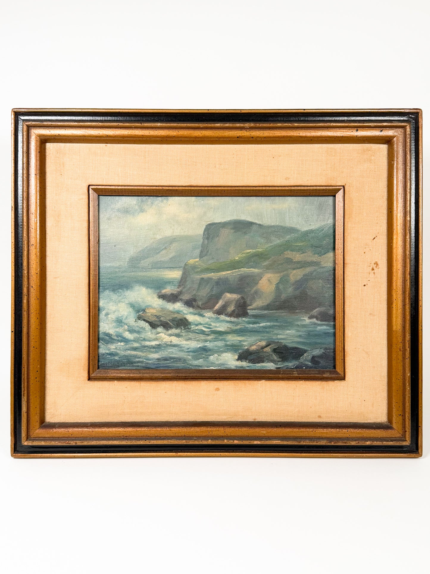 Original Cliffside Seascape Oil Painting