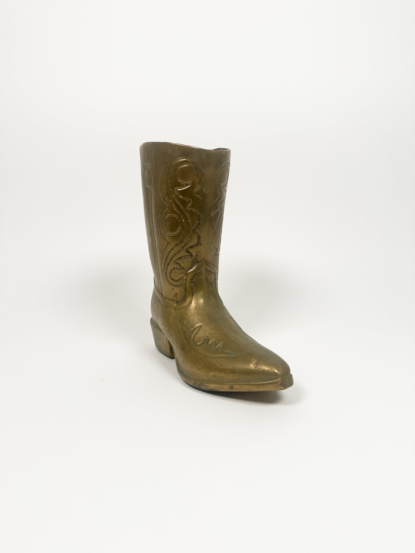 Vintage Brass Cowboy Boot