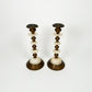 Vintage Brass & Marble Candle Holders