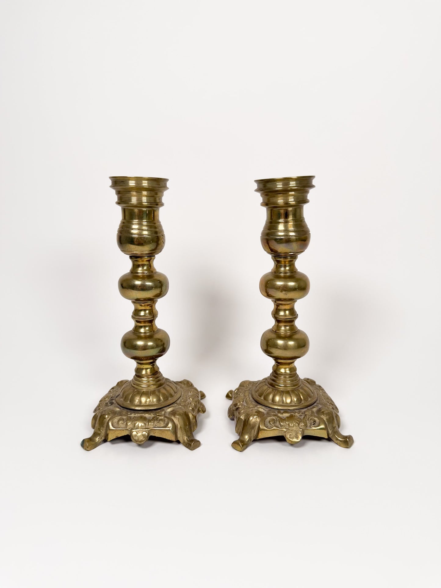 Vintage Ornate Brass Candle Holders