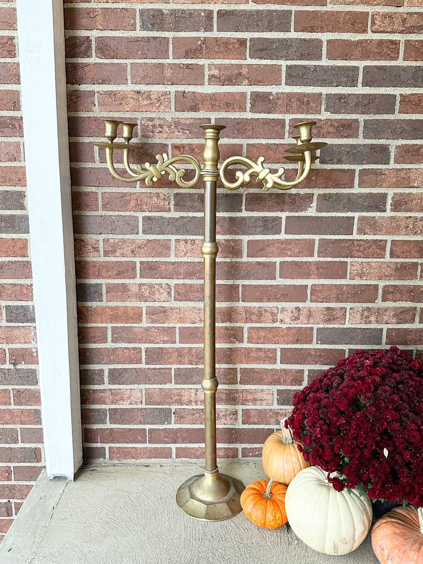 Standing Brass Candle Holder