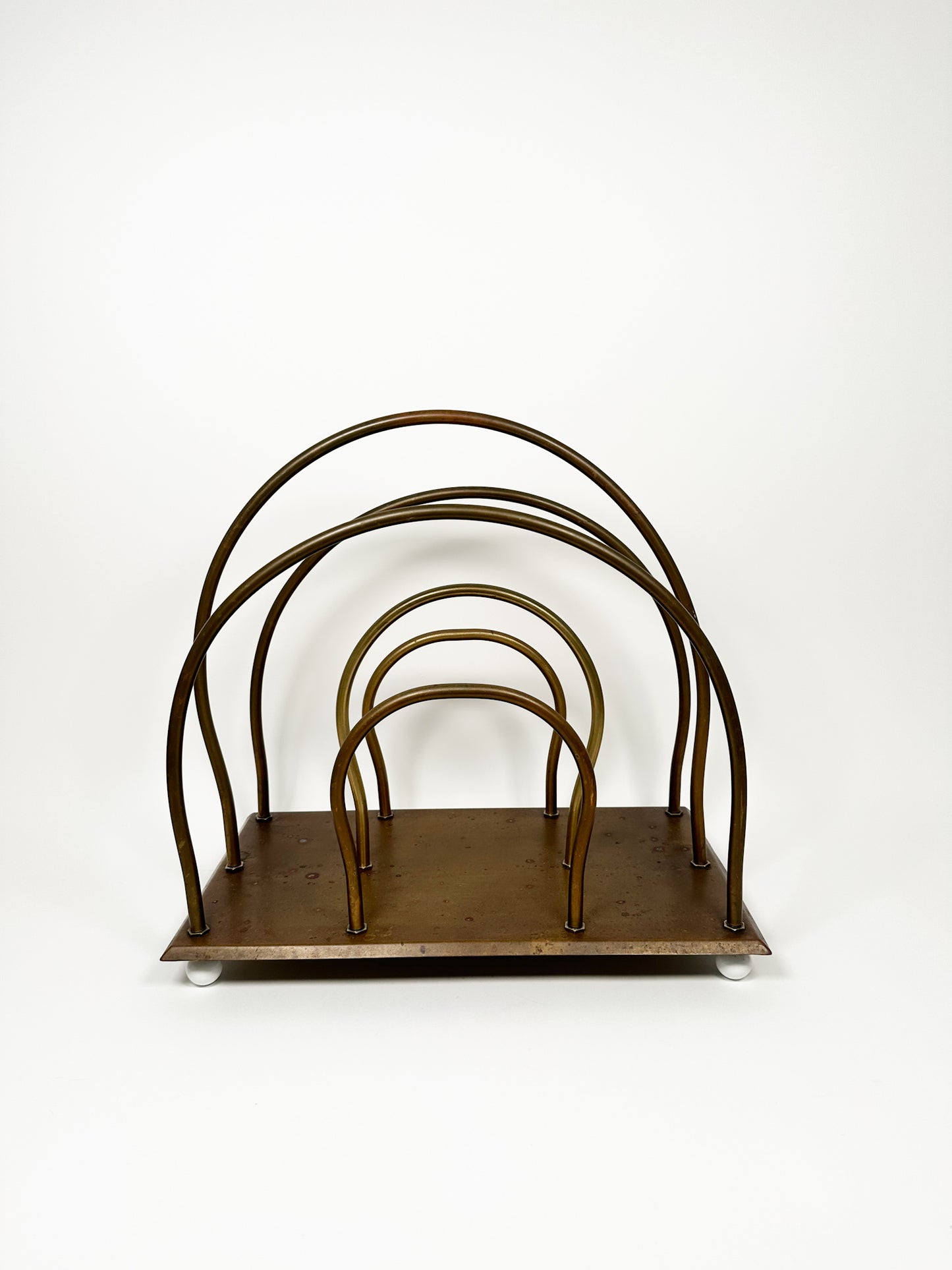 Vintage Brass Magazine Rack