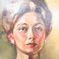 Vintage Original Female Portrait Oil Painting
