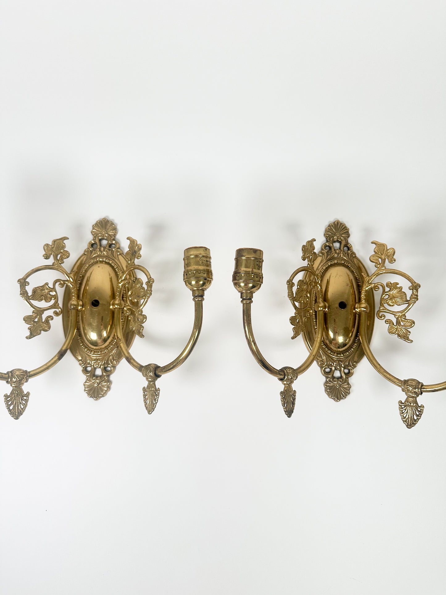 Vintage Brass Sconce Pair