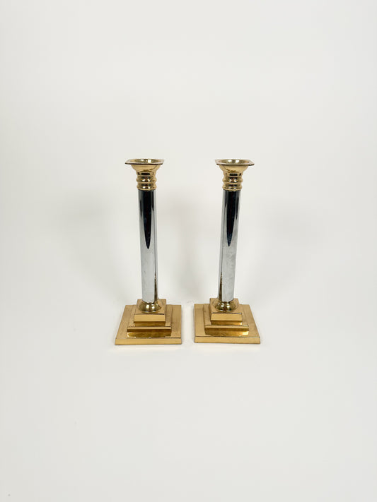 Vintage Two Toned Candle Holders
