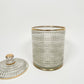 Vintage Large Glass Gold Rim Jar