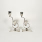 Mexican Sterling Silver Mid Century Candle Holder Set