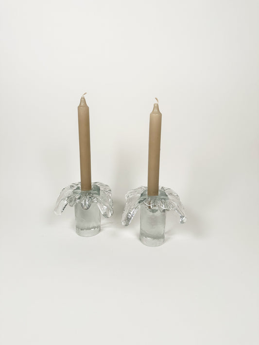 Vintage Blenko Melting Ice Candle Holders