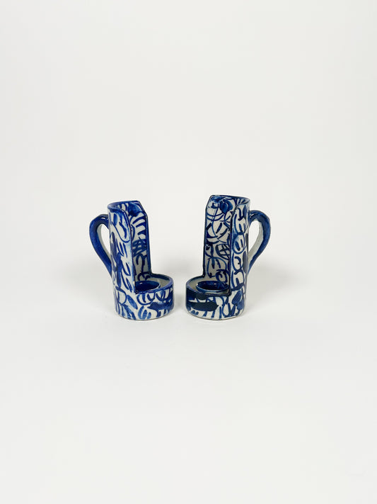 Vintage Handmade Ceramic Candle Holders