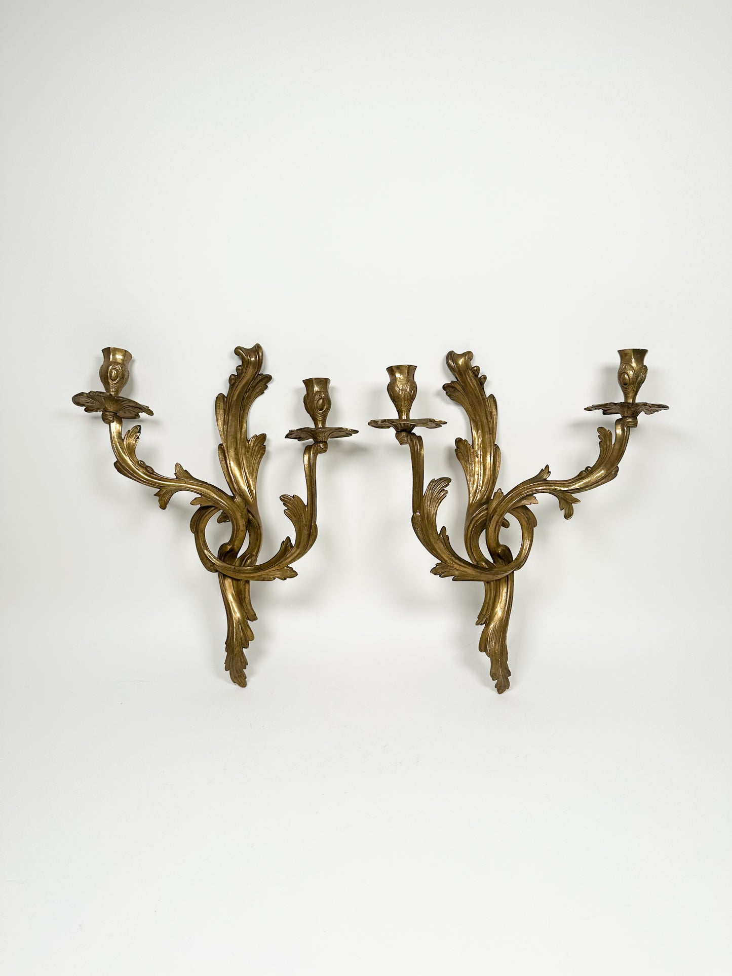 Vintage Brass French Wall Sconces