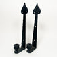 Vintage Black Iron Candle Holders