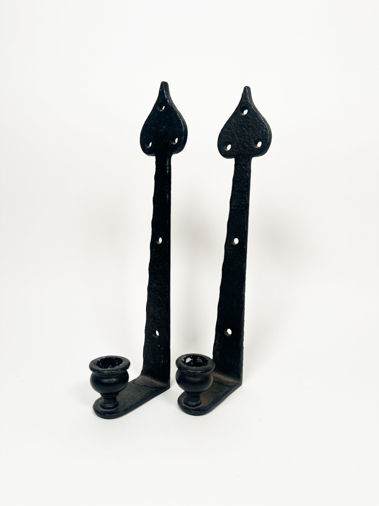 Vintage Black Iron Candle Holders