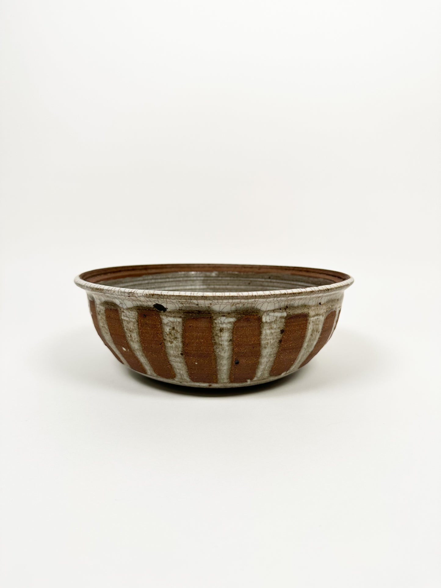 Striped & Speckled Ceramic Bowl