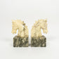 Vintage Alabaster Horse Bookends