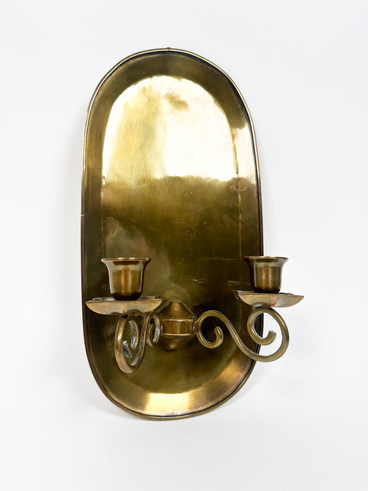 Vintage Brass Oval Sconce