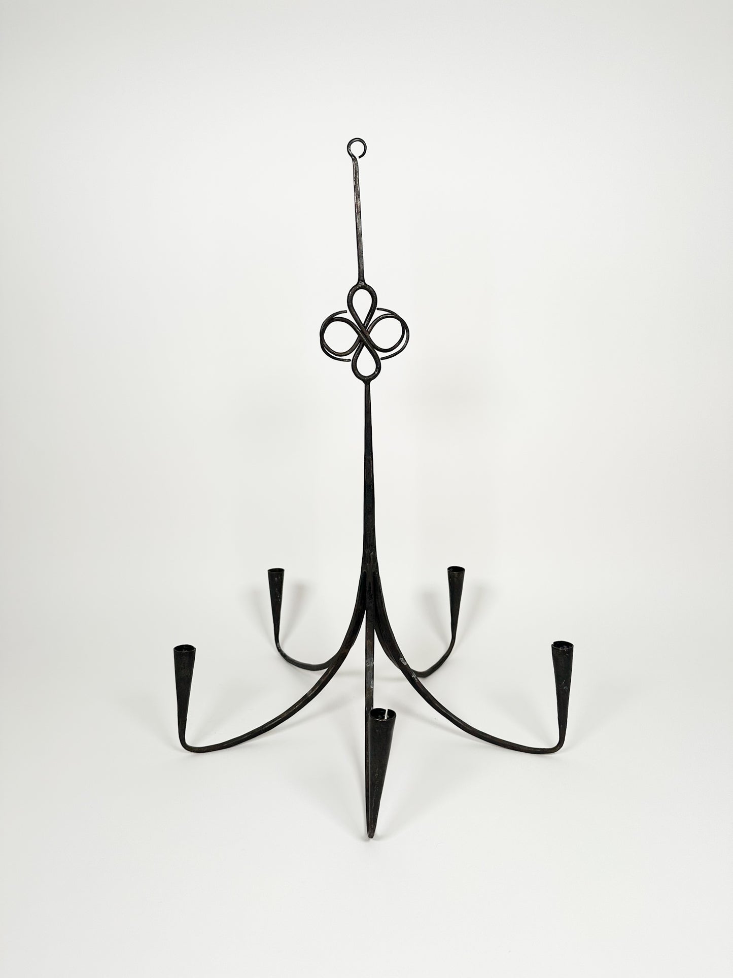 Vintage Wrought Iron Candle Chandelier