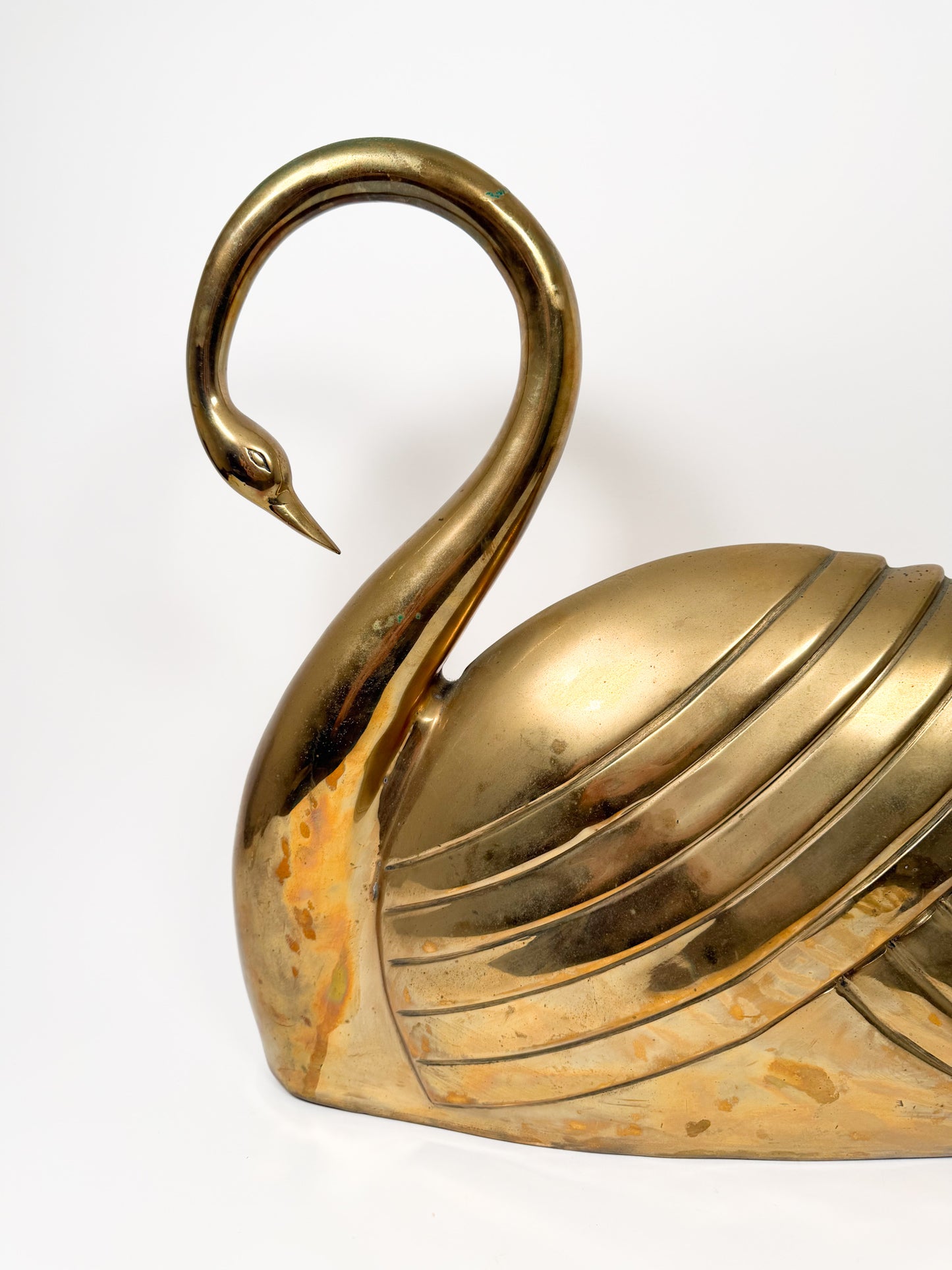 Vintage Large Brass Swan