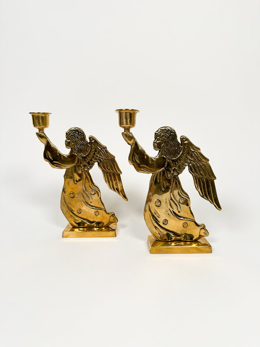 Gold Angel Candle Holders