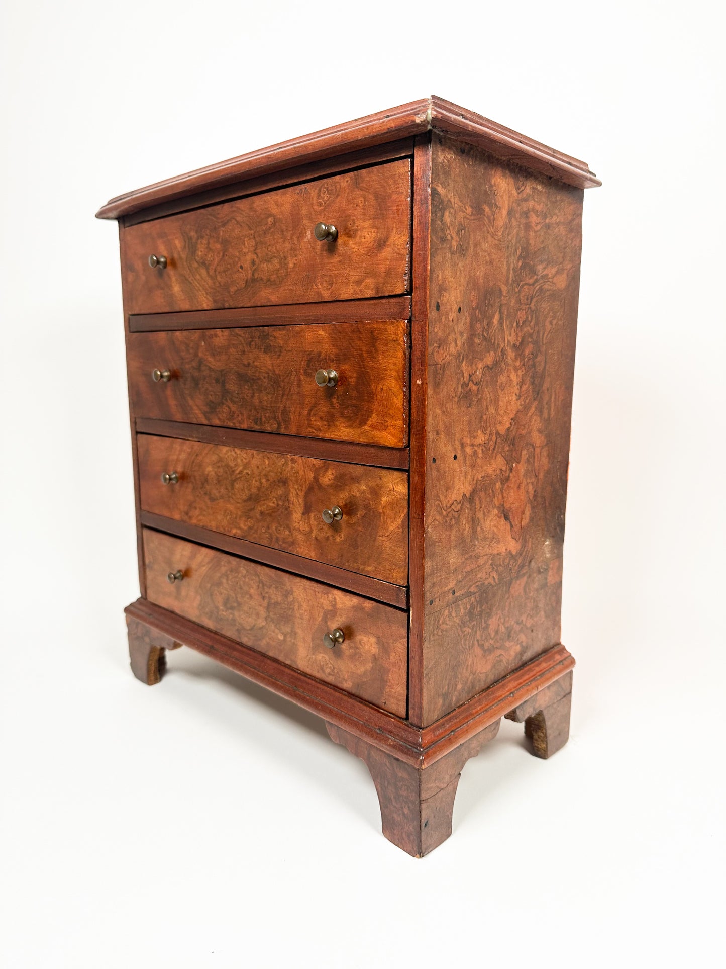 Antique Handmade Burl Jewelry Chest