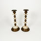 Vintage Brass & Marble Candle Holders