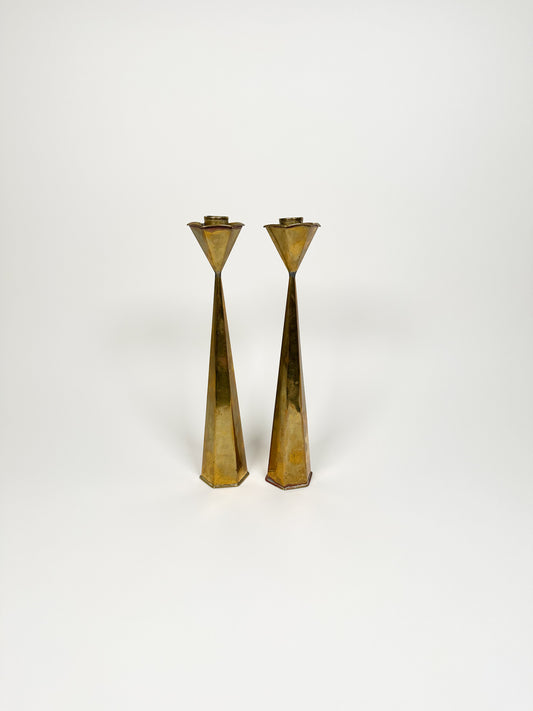 Vintage Gold Candle Holders