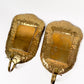 Vintage Hammered Brass Sconce Pair