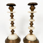 Vintage Brass & Marble Candle Holders