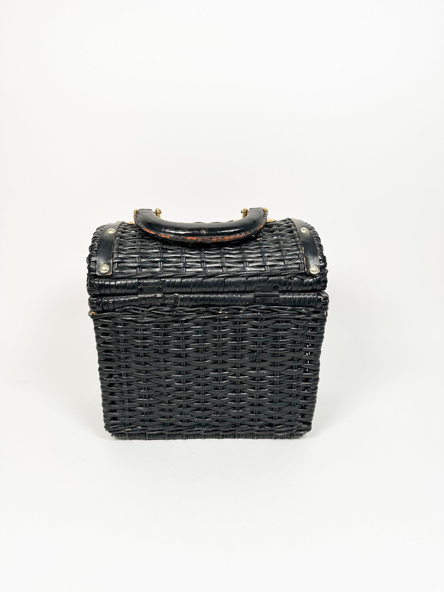 Vintage Black Wicker Handbag