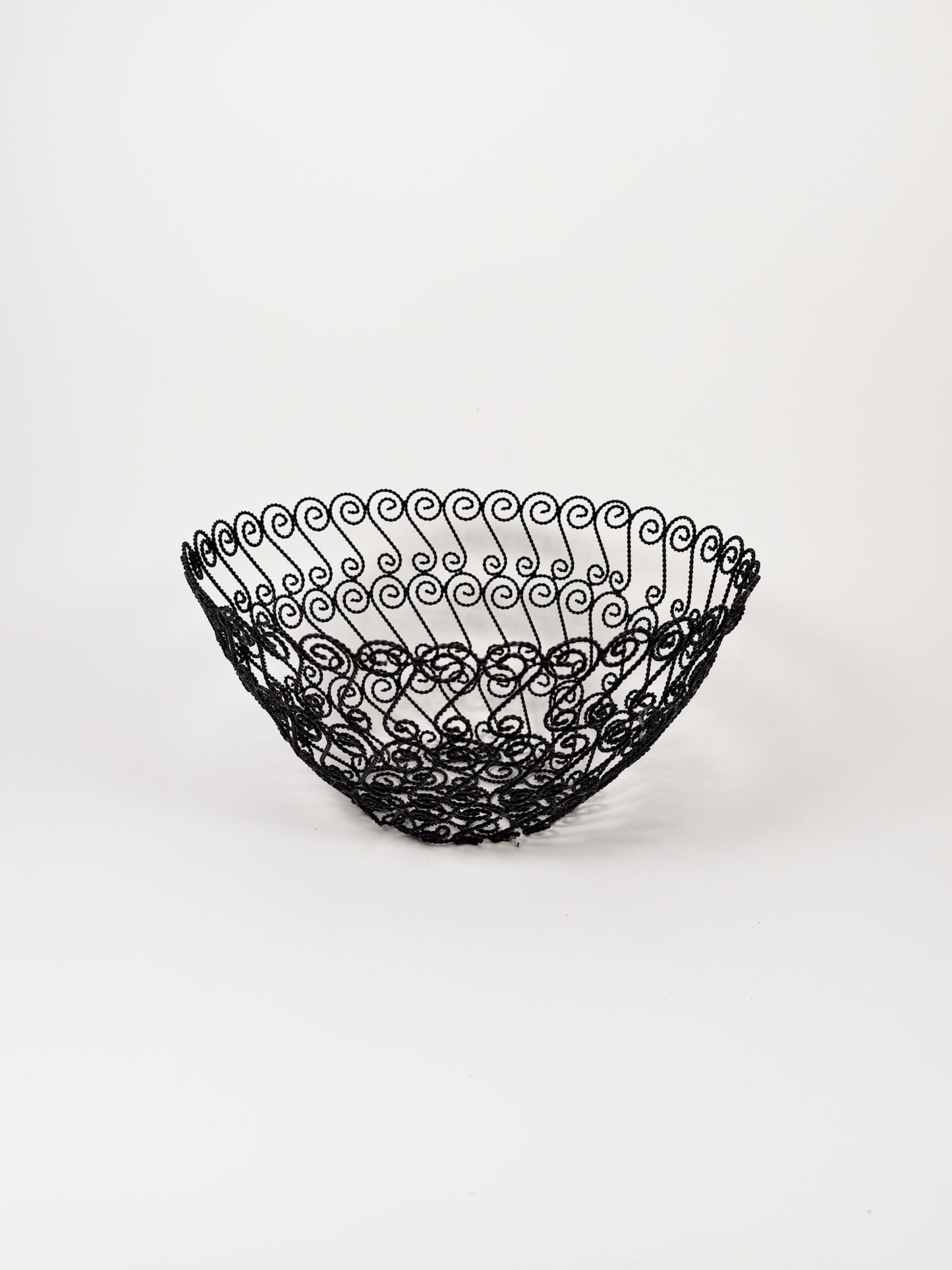 Vintage Black Wire Bowl