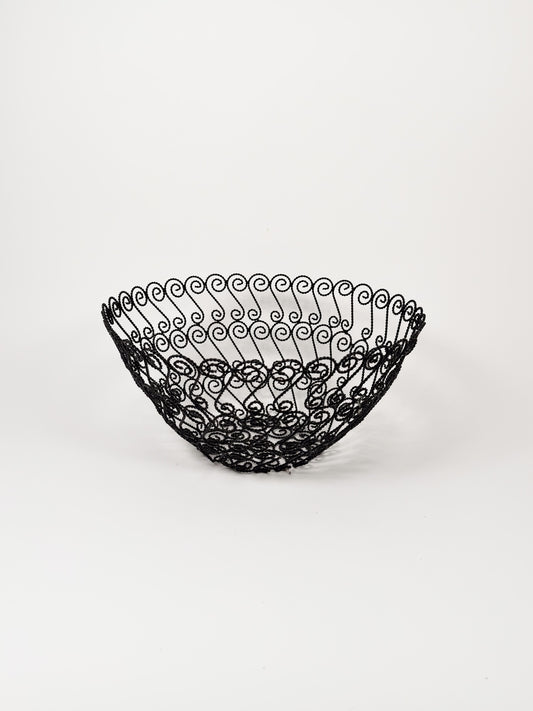 Vintage Black Wire Bowl