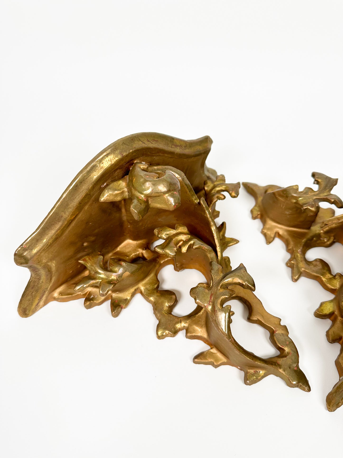 Vintage Rococo Style Shelf Pair