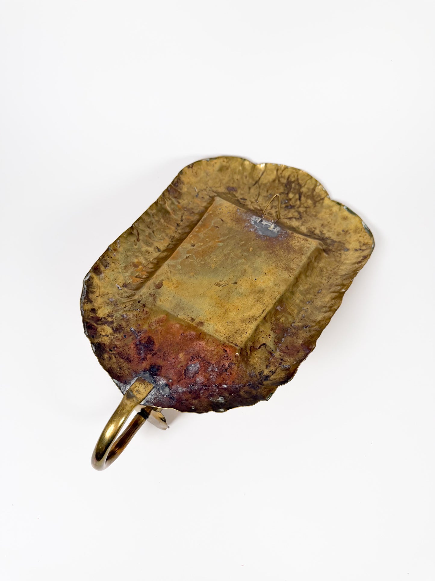 Vintage Hammered Brass Sconce Pair