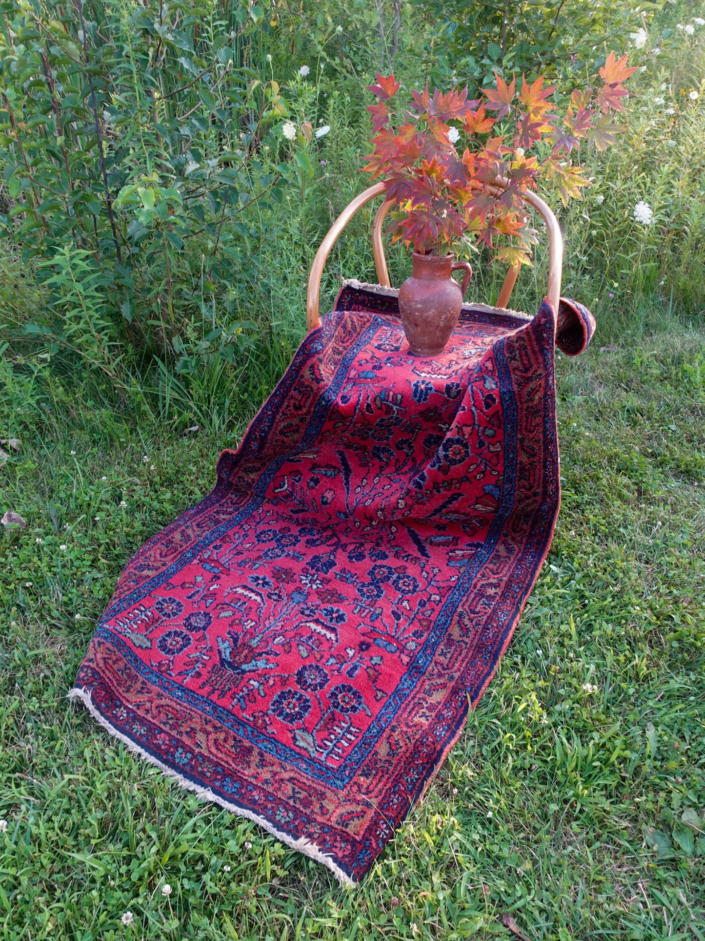 Vintage Red & Blue Rug