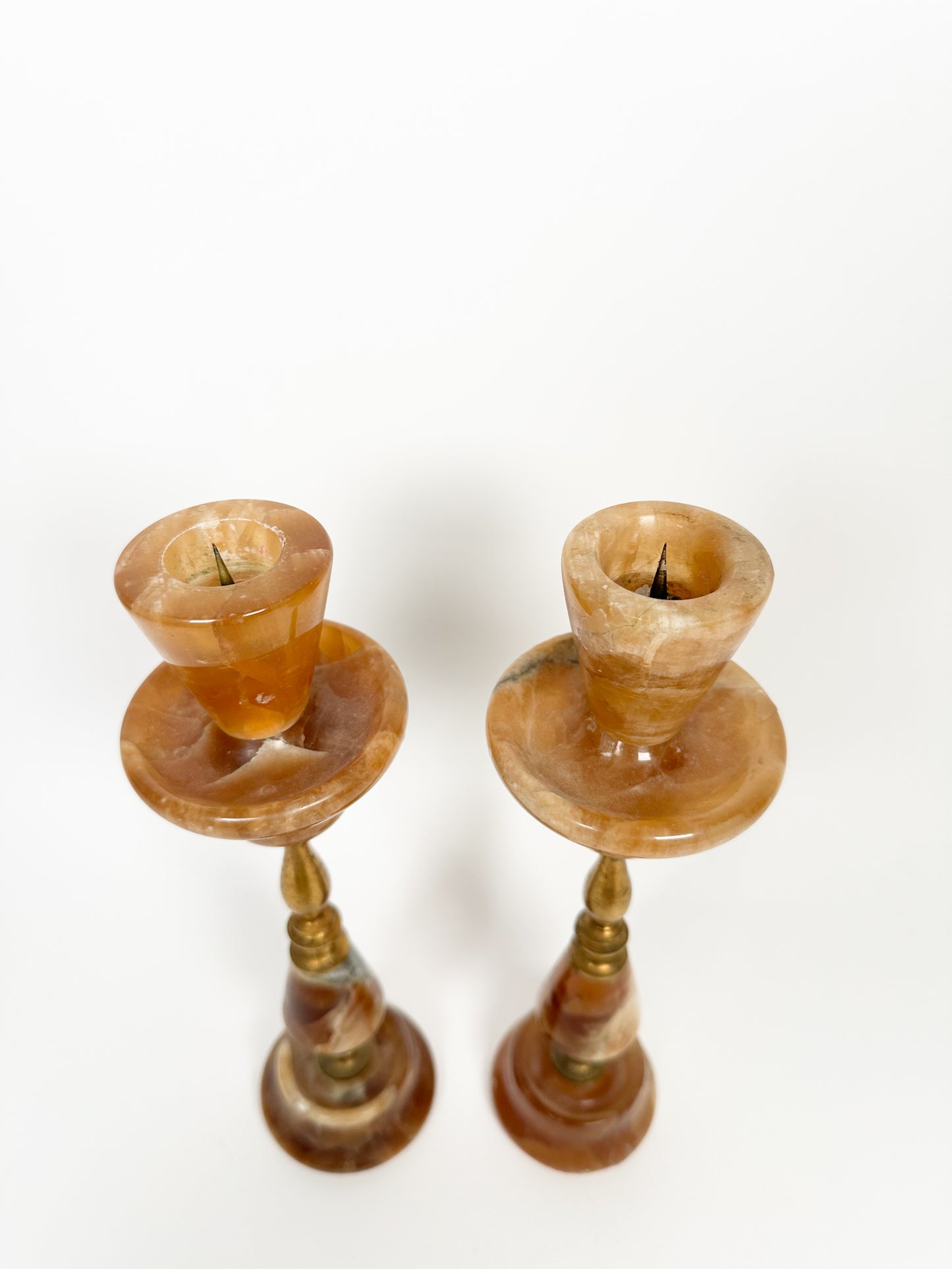 Onyx & Brass Candle Holders