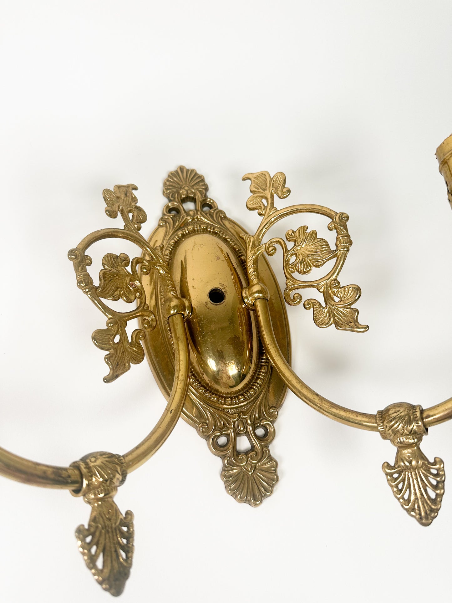 Vintage Brass Sconce Pair