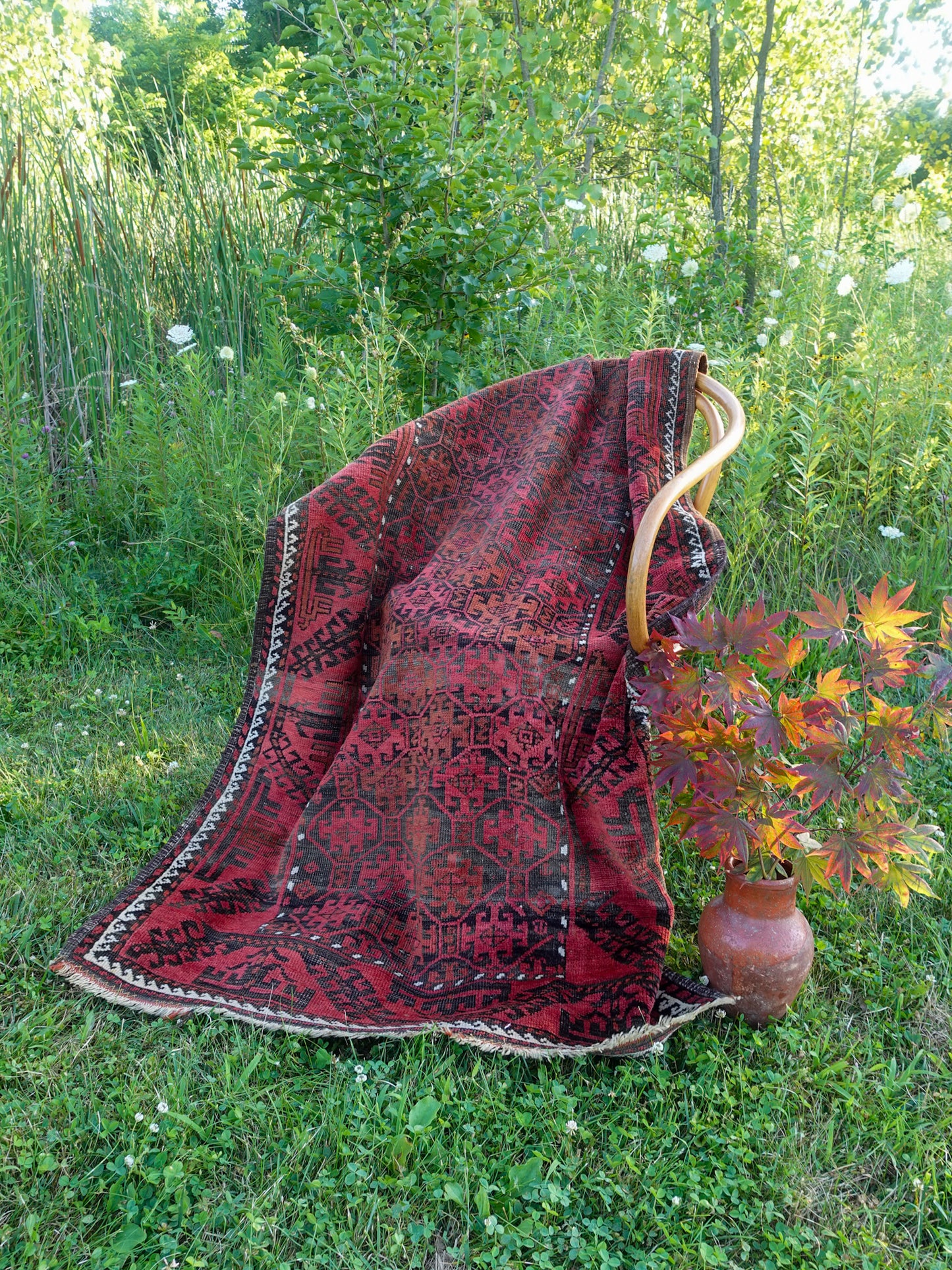Vintage Burgundy & Brown Rug