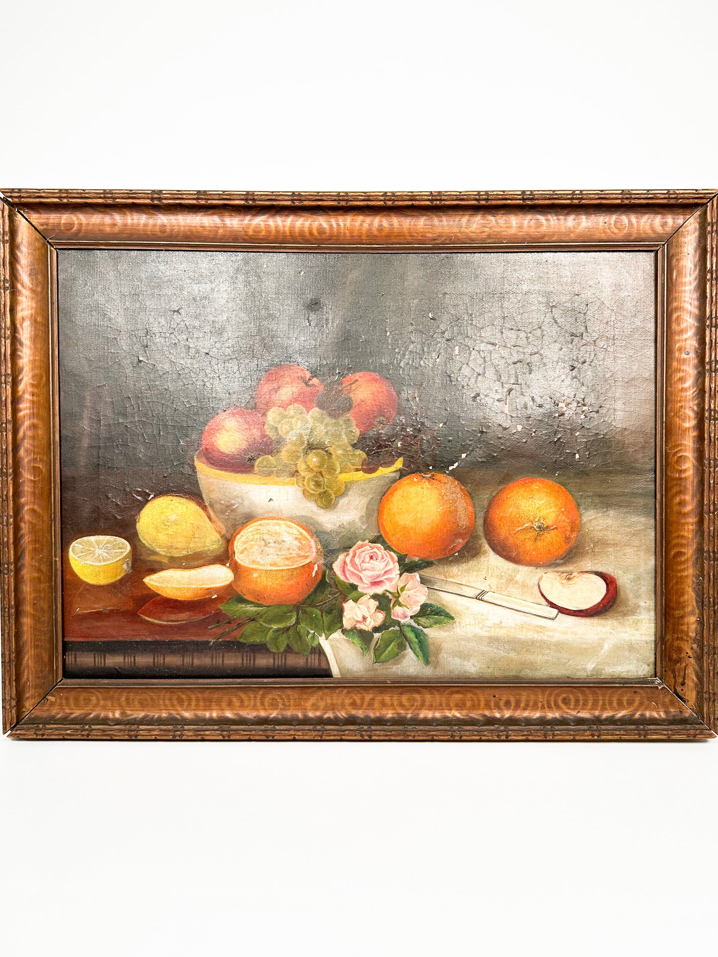 Antique Original Oil Still Life Painting