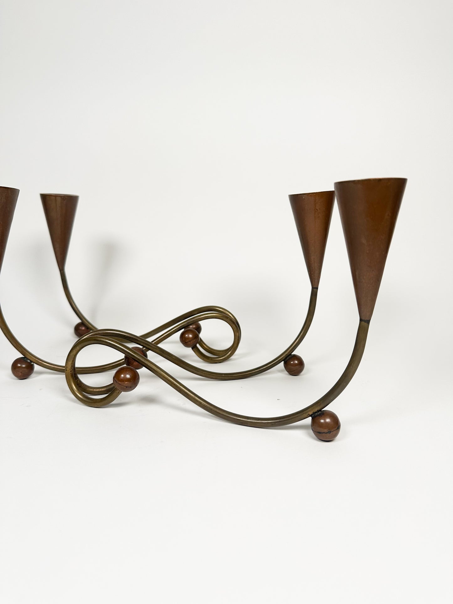 Vintage Mid Century Copper Candle Holders