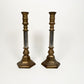 Large Brass & Silver Candle Holders