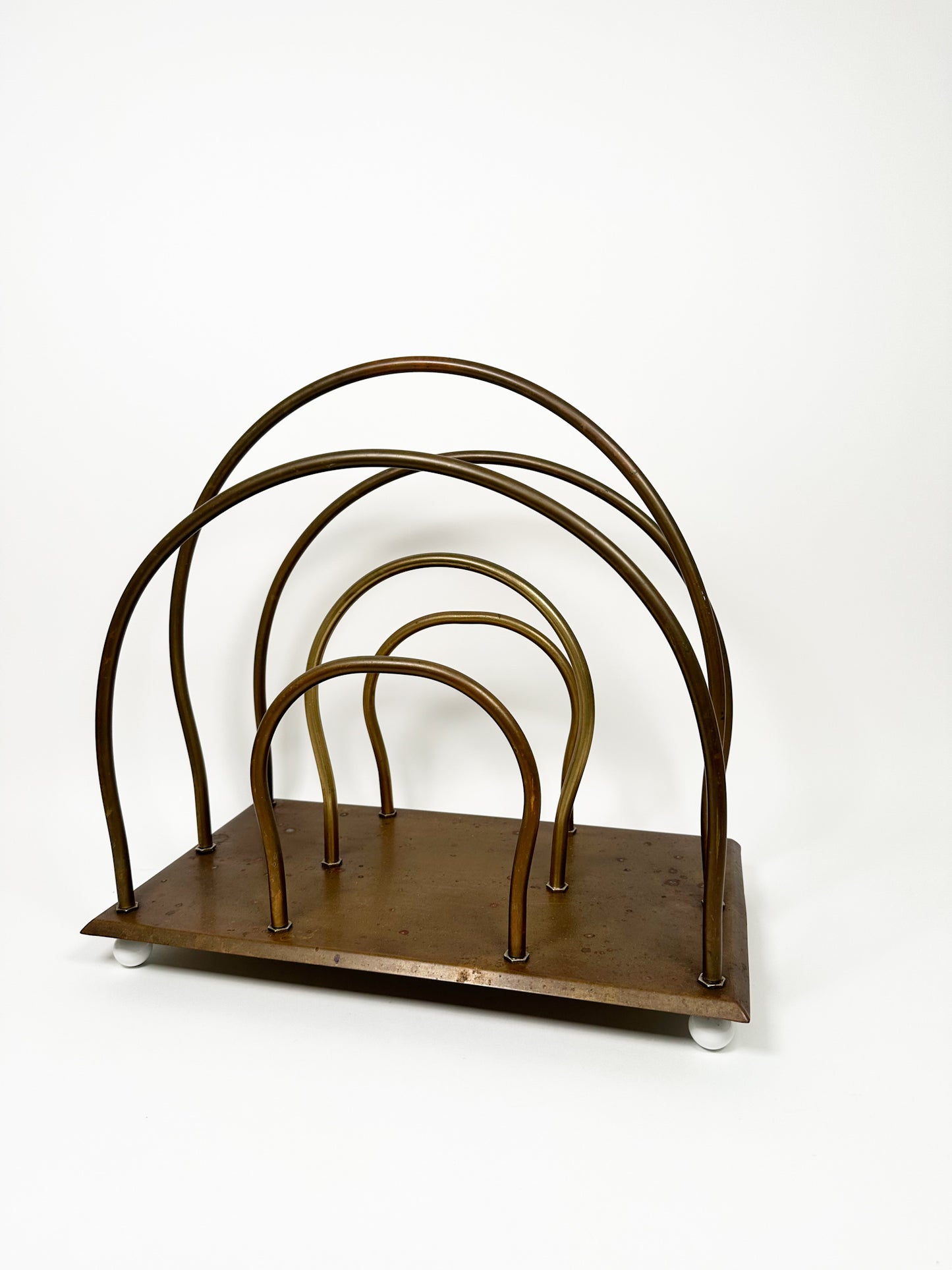 Vintage Brass Magazine Rack