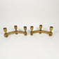 Vintage Brass Deco Candle Holder Set