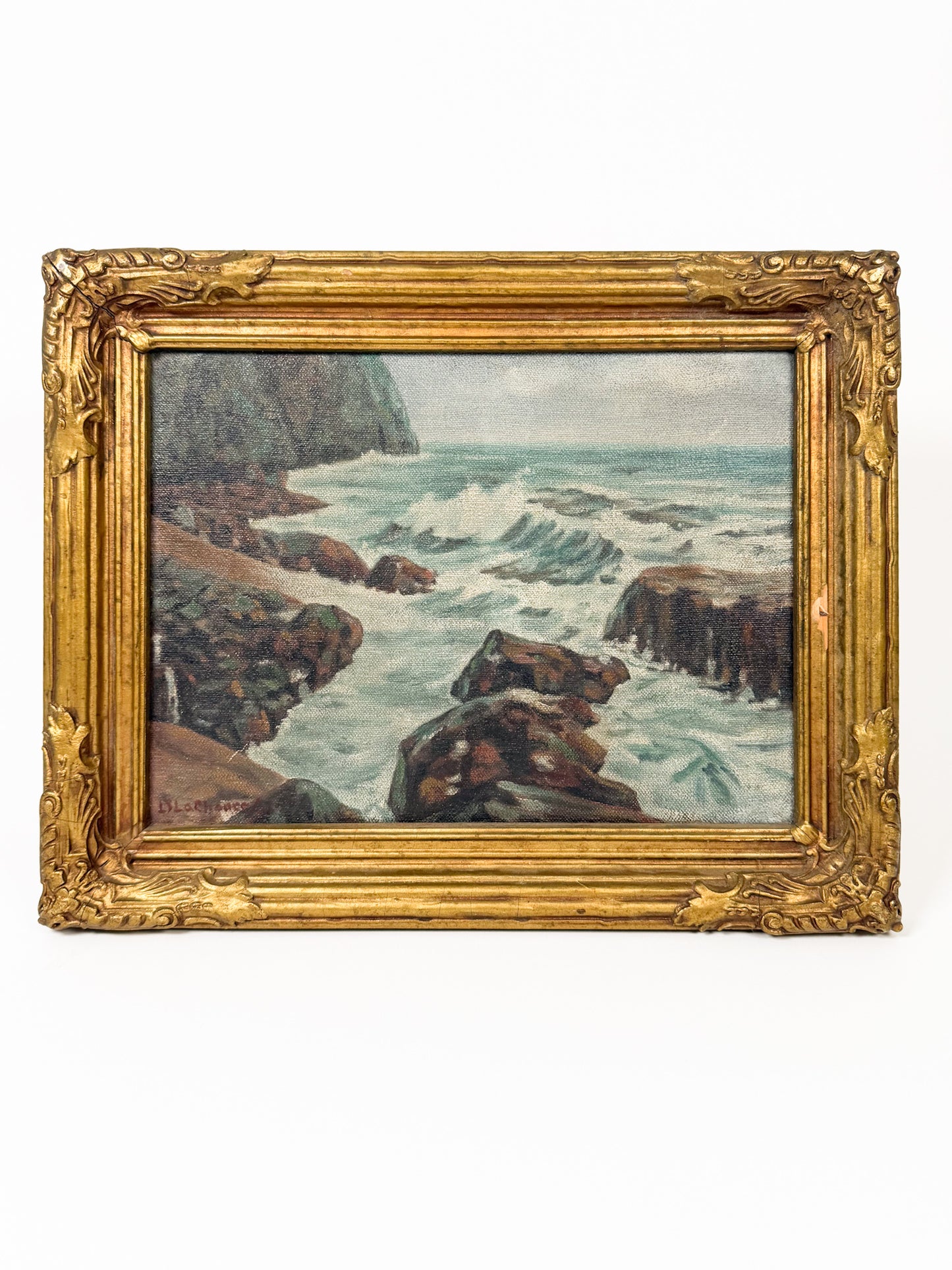 Antique Original Seascape Oil Painting