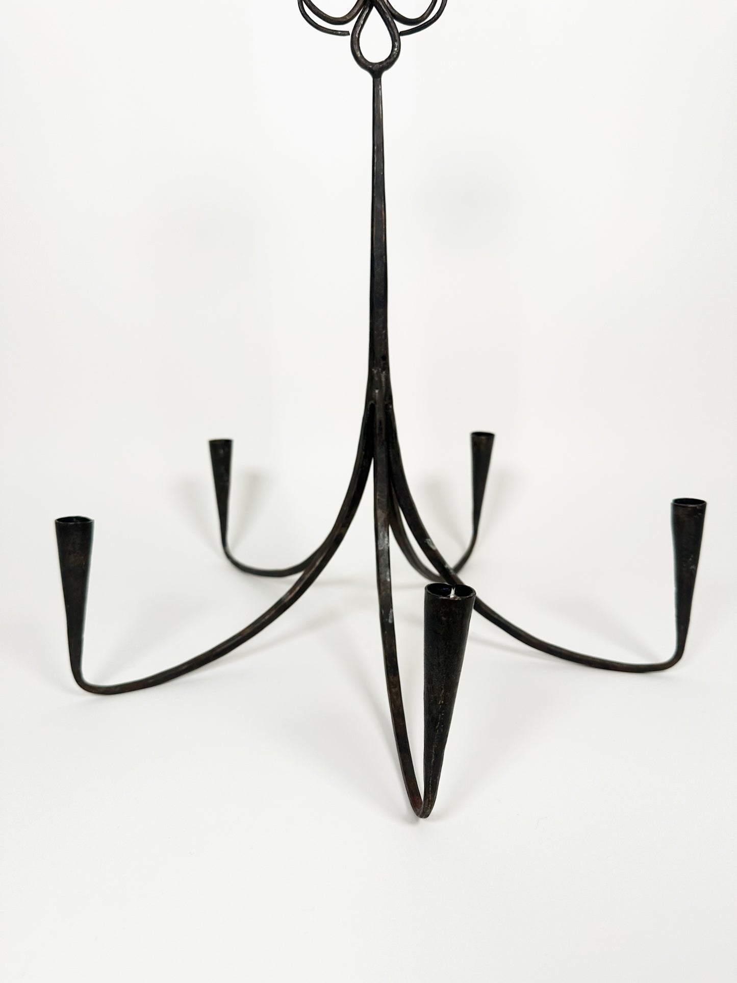 Vintage Wrought Iron Candle Chandelier