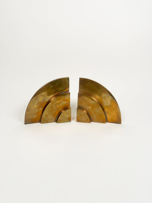 Vintage Brass Art Deco Bookends