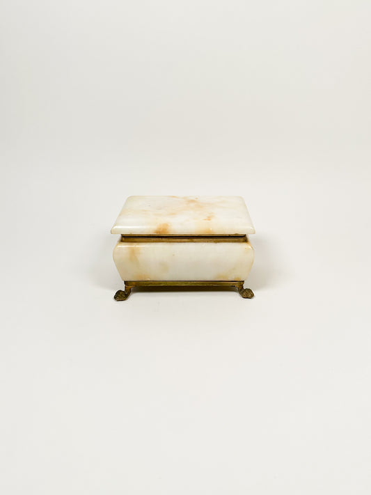 Footed Alabaster Jewelry Box
