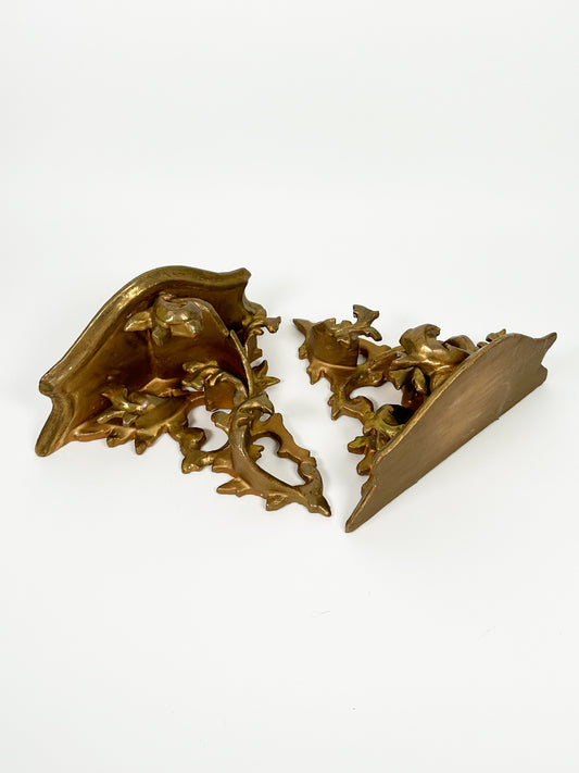 Vintage Rococo Style Shelf Pair