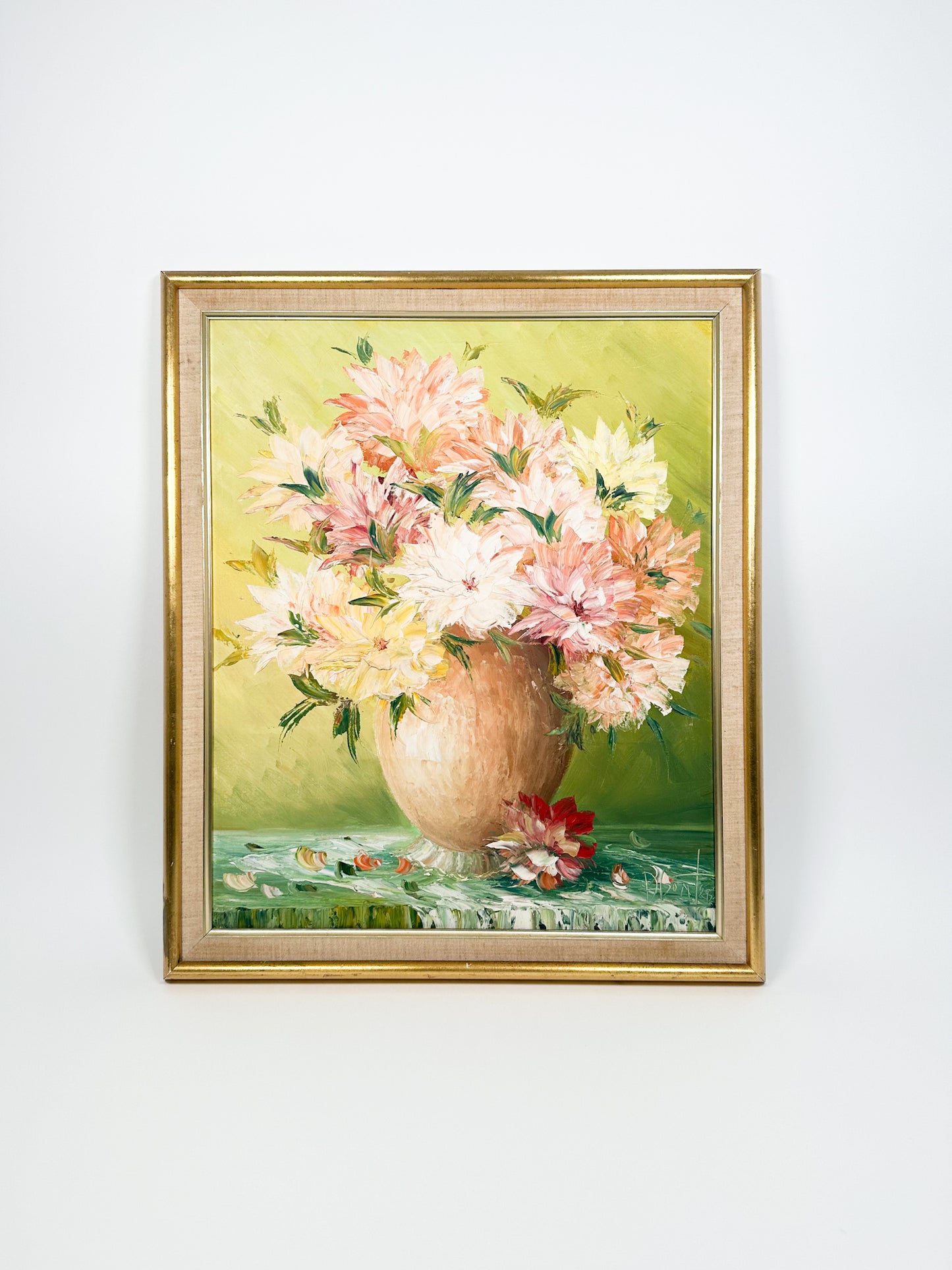 Vintage Large Oil Floral Still Life Painting